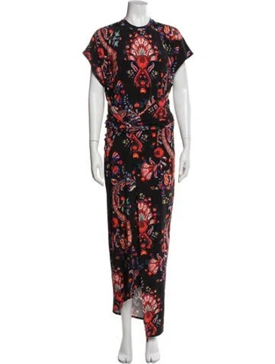 Pre-owned Rabanne Floral Print Long Dress In Multi