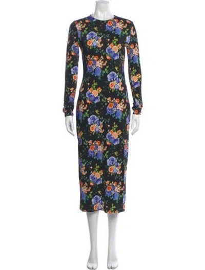 Pre-owned Rabanne Floral Print Long Dress In Multi