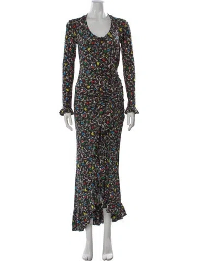 Pre-owned Rabanne Floral Print Long Dress In Multi