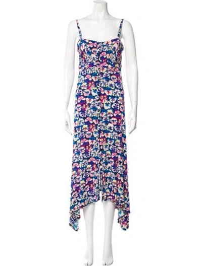 Pre-owned Rabanne Floral Print Long Dress In Neutral
