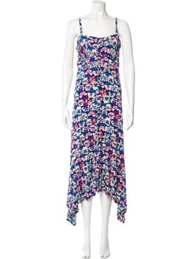 Pre-owned Rabanne Floral Print Long Dress In Neutral