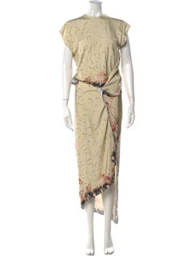 Pre-owned Rabanne Floral Print Long Dress In Neutrals