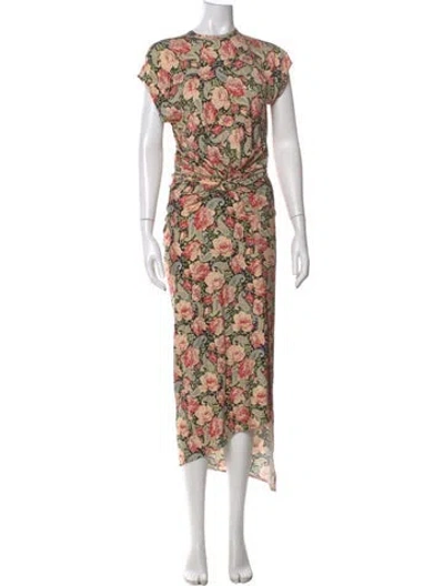 Pre-owned Rabanne Floral Print Long Dress In Pink