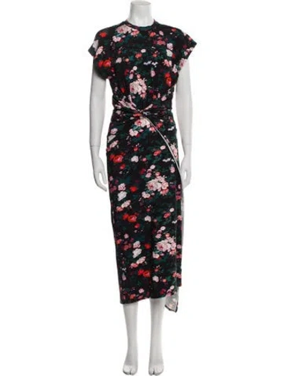 Pre-owned Rabanne Floral Print Long Dress W/ Tags In Black