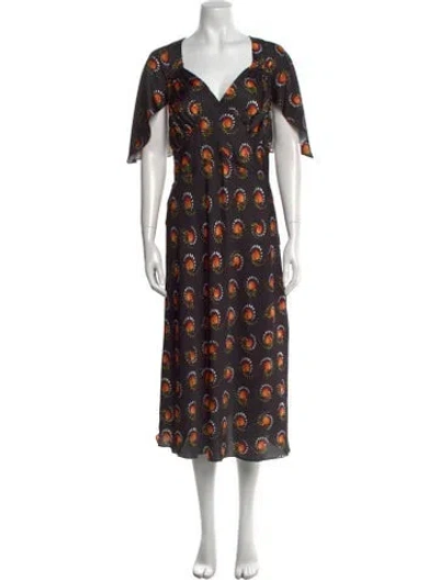 Pre-owned Rabanne Floral Print Long Dress W/ Tags In Multi