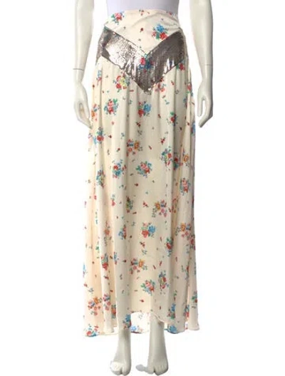 Pre-owned Rabanne Floral Print Long Skirt