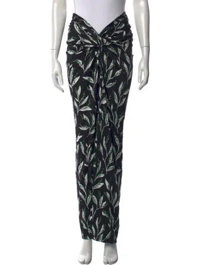 Pre-owned Rabanne Floral Print Long Skirt In Black