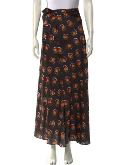 Pre-owned Rabanne Floral Print Long Skirt In Multi