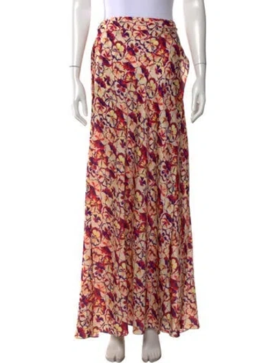 Pre-owned Rabanne Floral Print Long Skirt In Multicolor