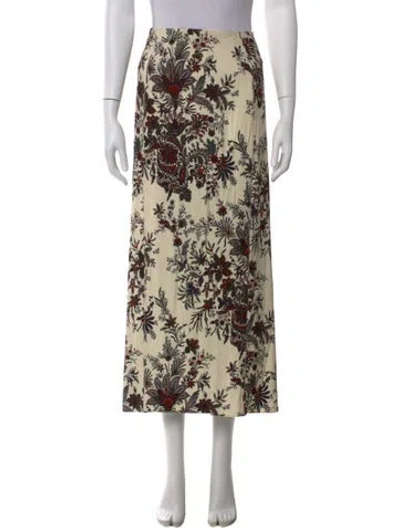 Pre-owned Rabanne Floral Print Long Skirt In Neutral