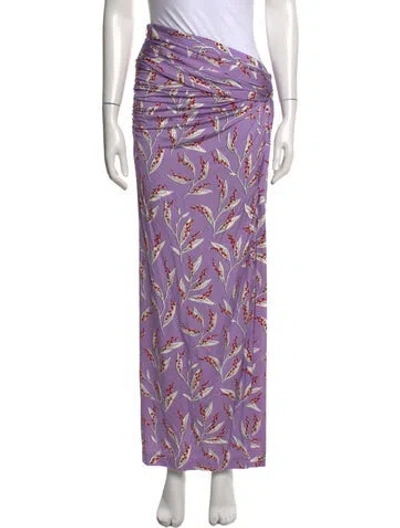 Pre-owned Rabanne Floral Print Long Skirt In Purple