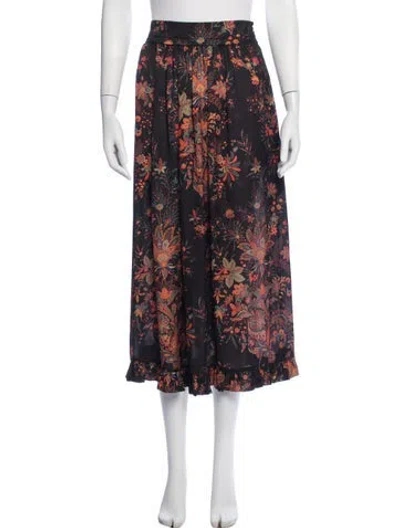 Pre-owned Rabanne Floral Print Long Skirt In Purple
