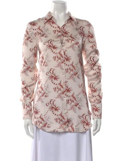 Pre-owned Rabanne Floral Print Long Sleeve Button-up Top In Multi