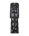 Rabanne Floral Print Long-sleeve Maxi Dress In Black