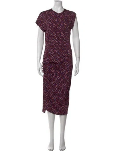 Pre-owned Rabanne Floral Print Midi Length Dress In Black