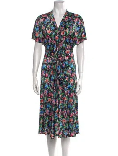 Pre-owned Rabanne Floral Print Midi Length Dress In Multi