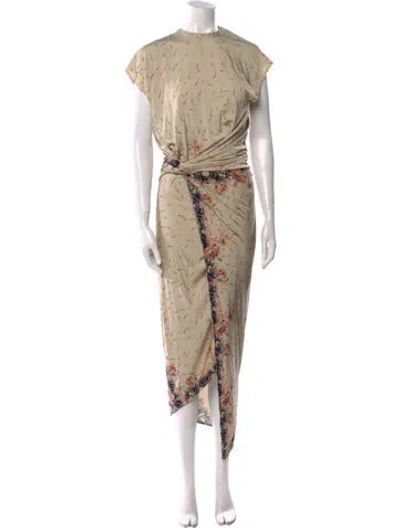 Pre-owned Rabanne Floral Print Midi Length Dress In Neutral