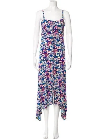 Pre-owned Rabanne Floral Print Midi Length Dress In Neutrals