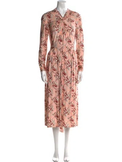 Pre-owned Rabanne Floral Print Midi Length Dress In Pink