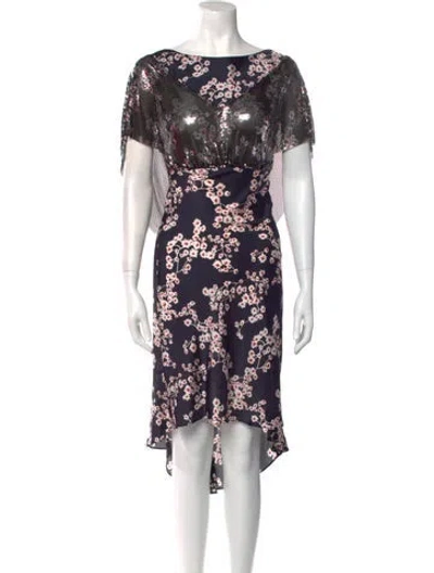 Pre-owned Rabanne Floral Print Midi Length Dress W/ Tags In Blue