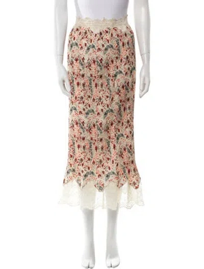 Pre-owned Rabanne Floral Print Midi Length Skirt