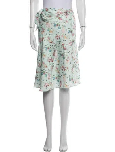Pre-owned Rabanne Floral Print Midi Length Skirt In Blue