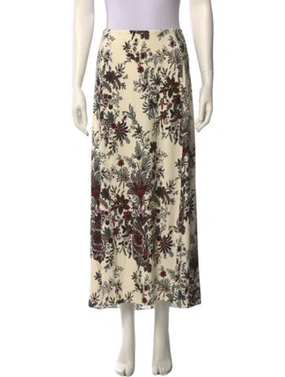 Pre-owned Rabanne Floral Print Midi Length Skirt In Neutral