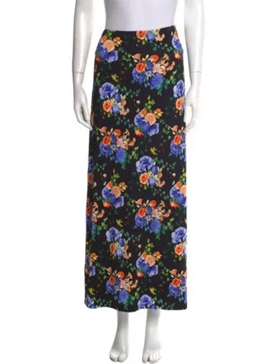 Pre-owned Rabanne Floral Print Midi Length Skirt W/ Tags In Black
