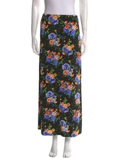 Pre-owned Rabanne Floral Print Midi Length Skirt W/ Tags In Black