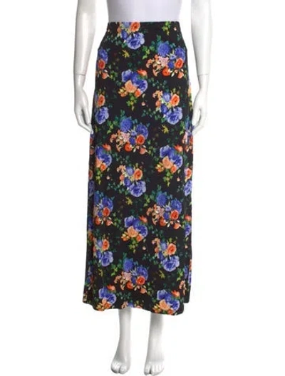 Pre-owned Rabanne Floral Print Midi Length Skirt W/ Tags In Black
