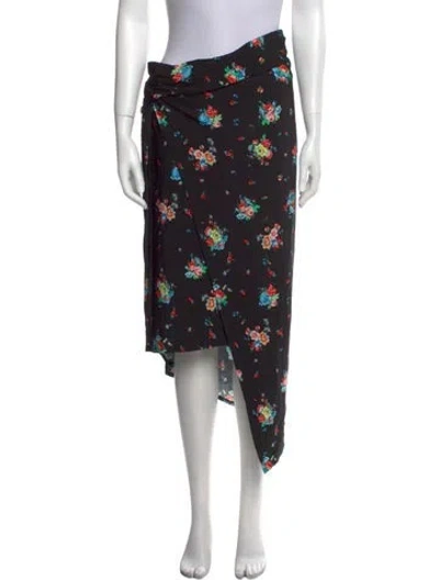 Pre-owned Rabanne Floral Print Midi Length Skirt W/ Tags In Black