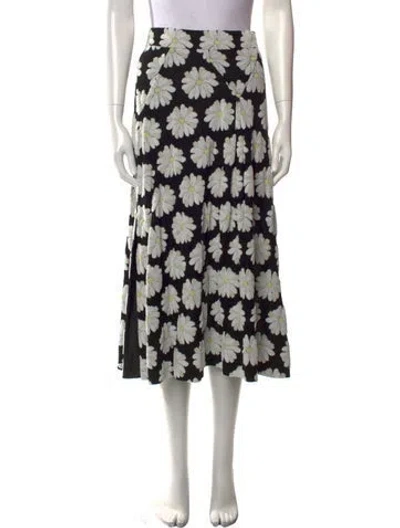 Pre-owned Rabanne Floral Print Midi Length Skirt W/ Tags In Black