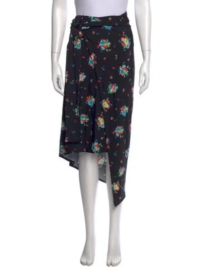 Pre-owned Rabanne Floral Print Midi Length Skirt W/ Tags In Black