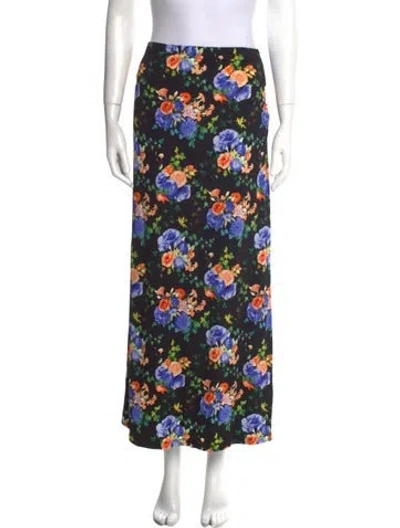 Pre-owned Rabanne Floral Print Midi Length Skirt W/ Tags In Blue