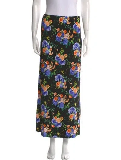 Pre-owned Rabanne Floral Print Midi Length Skirt W/ Tags In Blue