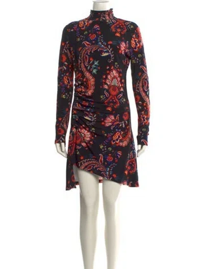 Pre-owned Rabanne Floral Print Mini Dress In Black