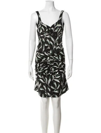 Pre-owned Rabanne Floral Print Mini Dress In Black