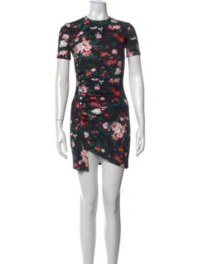 Pre-owned Rabanne Floral Print Mini Dress In Black