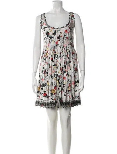 Pre-owned Rabanne Floral Print Mini Dress In Gray