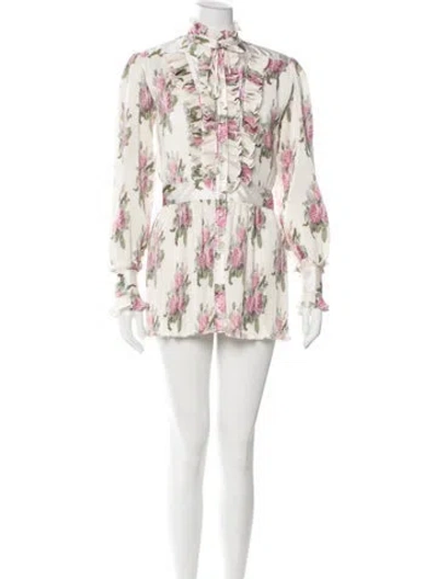 Pre-owned Rabanne Floral Print Mini Dress In Neutral
