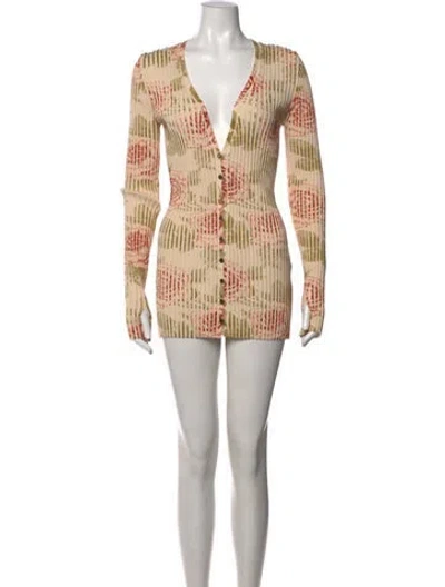 Pre-owned Rabanne Floral Print Mini Dress In Neutral