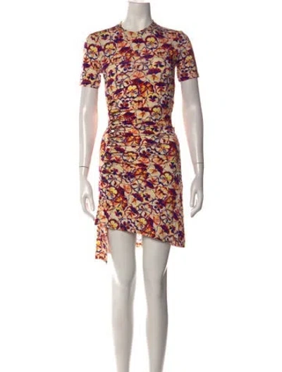 Pre-owned Rabanne Floral Print Mini Dress In Neutrals