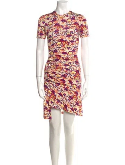 Pre-owned Rabanne Floral Print Mini Dress In Purple