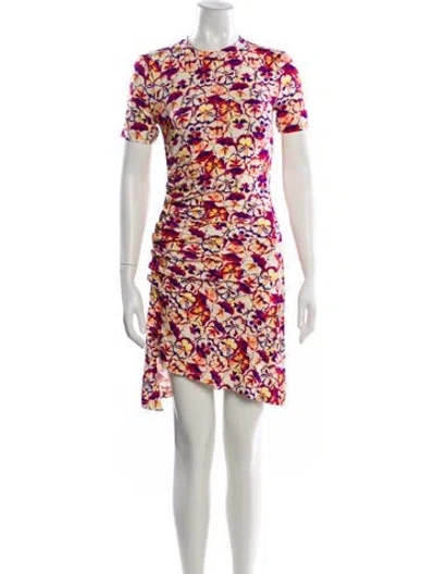 Pre-owned Rabanne Floral Print Mini Dress In Red