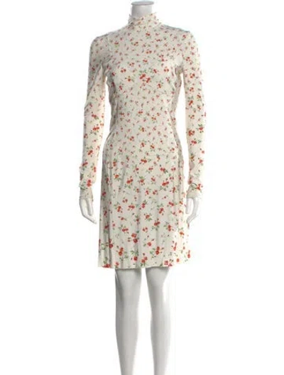 Pre-owned Rabanne Floral Print Mini Dress In White