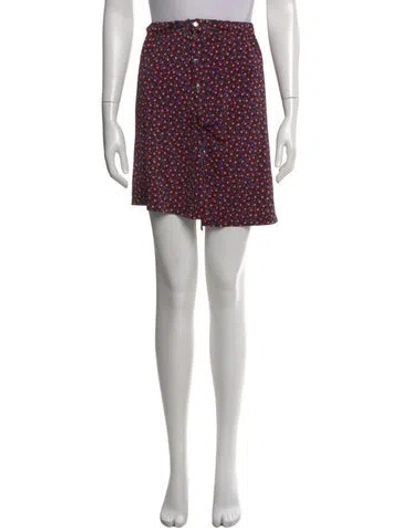 Pre-owned Rabanne Floral Print Mini Skirt In Black