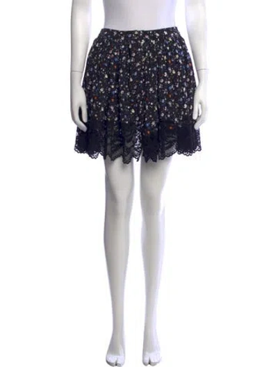 Pre-owned Rabanne Floral Print Mini Skirt W/ Tags In Blue