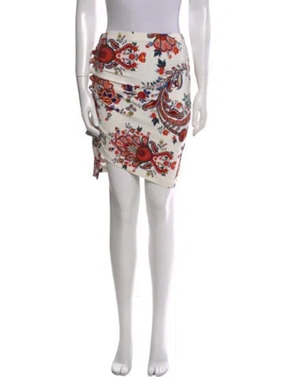 Pre-owned Rabanne Floral Print Mini Skirt In White