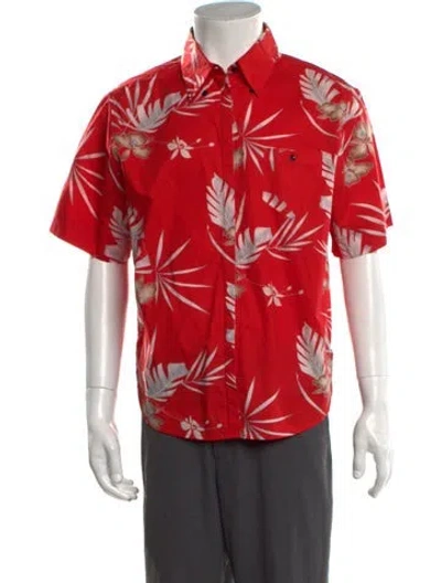 Pre-owned Rabanne Floral Print Short Sleeve Shirt In Red