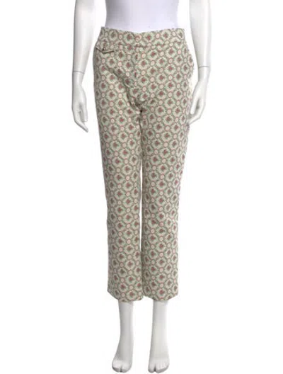 Pre-owned Rabanne Floral Print Straight Leg Pants In Multicolor
